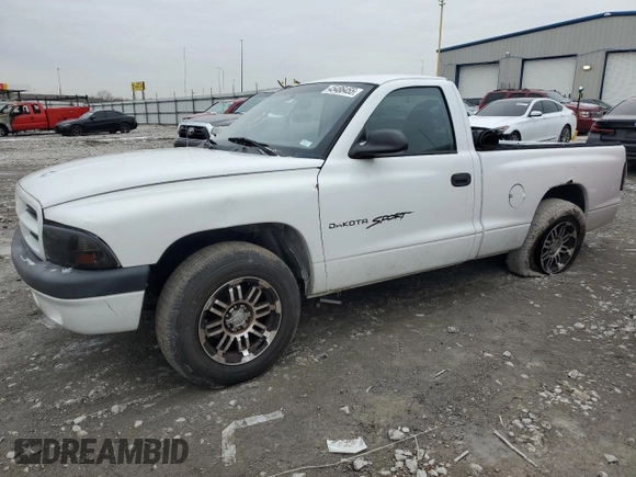 2001 Dodge Dakota with VIN 1B7FL26X91S310784, listed as a Copart auction lot 45486455 with 300,303 mi miles and Salvage Title. Bid and sale history available at carsss.com. Image 1.