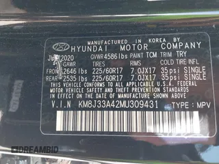 2021 Hyundai Tucson Value z VIN KM8J33A42MU309431, wystawiony jako IAAI lot #42016097 z przebiegiem Nie podano mil oraz . Historia ofert i sprzedaży dostępna na DreamBid. Obrazek 9.