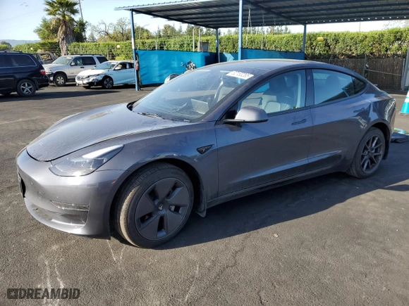 2023 Tesla Model 3 with VIN 5YJ3E1EA7PF650154, listed as a Copart auction lot 52153265 with 20,094 mi miles and Salvage Title. Bid and sale history available at carsss.com. Image 1.