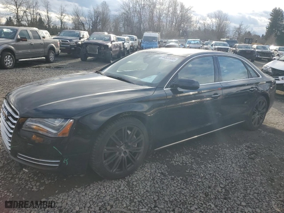 2014 Audi A8 L 4.0T with VIN WAUR2AFD5EN007518, listed as a Copart auction lot 44523935 with 108,277 mi miles and Salvage Title. Bid and sale history available at carsss.com. Image 1.