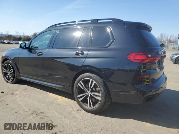 2021 BMW X7 M50i with VIN 5UXCX6C02M9E73795, listed as a Copart auction lot 48570195 with 46,624 mi miles and Salvage Title. Bid and sale history available at carsss.com. Image 2.