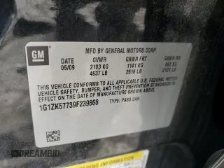 2009 Chevrolet Malibu LTZ with VIN 1G1ZK57739F239868, listed as a Copart auction lot 41458355 with 170,319 mi miles and Non Repairable. Bid and sale history available at DreamBid. Image 12.
