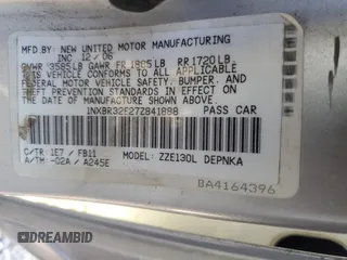 2007 Toyota Corolla CE with VIN 1NXBR32E27Z841888, listed as a Copart auction lot 88557055 with 175,334 mi miles and Salvage Title. Bid and sale history available at carsss.com. Image 14.