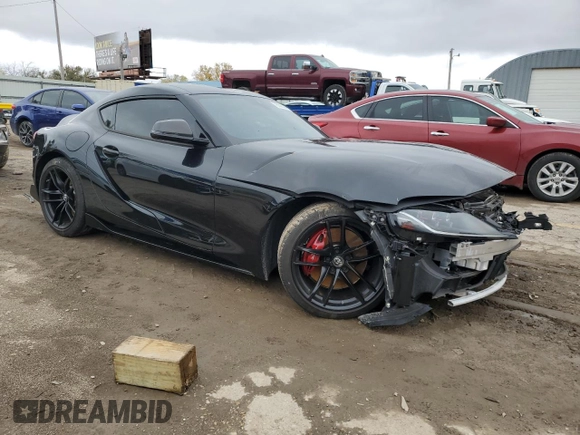 2022 Toyota GR Supra 3.0 with VIN WZ1DB0C06NW052360, listed as a Copart auction lot 79056304 with 12,060 mi miles and Salvage Title. Bid and sale history available at carsss.com. Image 4.