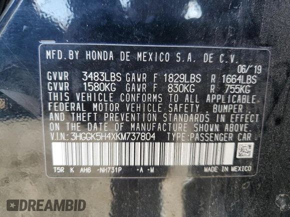 2019 Honda Fit LX with VIN 3HGGK5H4XKM737804, listed as a Copart auction lot 46635265 with 71,572 mi miles and Salvage Title. Bid and sale history available at carsss.com. Image 14.