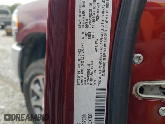 2022 Ram 2500 Longhorn with VIN 3C6UR5GL4NG232700, listed as a Copart auction lot 74691294 with 31,164 mi miles and Salvage title. Bid and sale history available at DreamBid. Image 12.