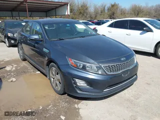 2014 Kia Optima Hybrid EX with VIN KNAGN4AD5E5067547, listed as a IAAI auction lot 41537643 with 164,000 mi miles. Bid and sale history available at carsss.com. Image 1.