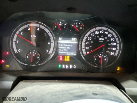 2010 Dodge Ram 1500 ST with VIN 1D7RV1GP7AS135120, listed as a Copart auction lot 82037144 with 155,680 mi miles and Salvage Title. Bid and sale history available at carsss.com. Image 9.