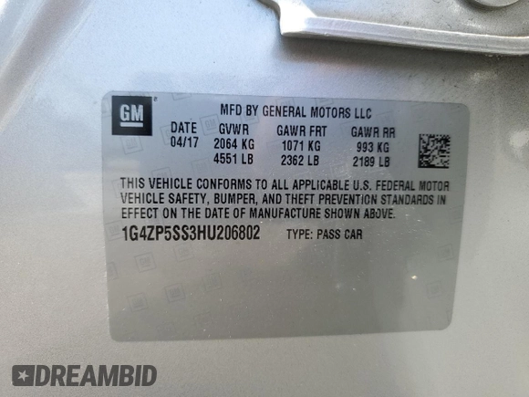 2018 Buick LaCrosse Essence with VIN 1G4ZP5SS3HU206802, listed as a Copart auction lot 68867894 with 44,916 mi miles and Salvage Title. Bid and sale history available at carsss.com. Image 14.