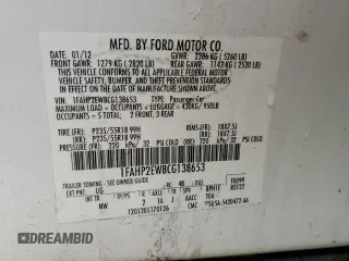2012 Ford Taurus SEL z VIN 1FAHP2EW8CG138653, wystawiony jako Copart lot #56750215 z przebiegiem 159 631 mil mil oraz Szkoda całkowita • Salvage title. Historia ofert i sprzedaży dostępna na DreamBid. Obrazek 12.