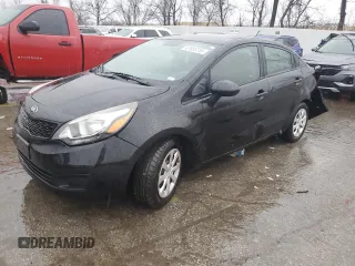 2014 Kia Rio LX with VIN KNADM4A35E6401373, listed as a Copart auction lot 47655755 with 117,500 mi miles and Salvage Title. Bid and sale history available at carsss.com. Image 1.