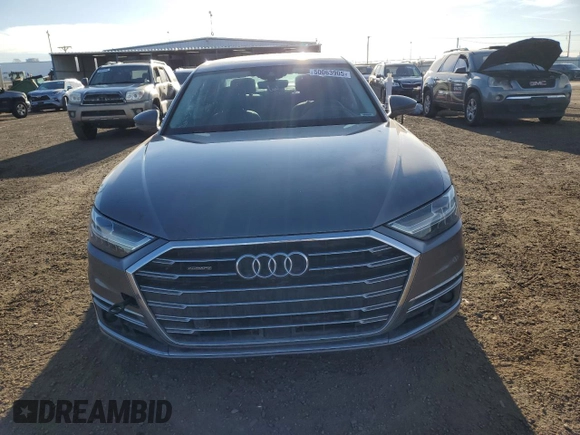 2019 Audi A8 L with VIN WAU8DAF84KN008101, listed as a Copart auction lot 50063905 with 46,816 mi miles and Salvage Title. Bid and sale history available at carsss.com. Image 5.