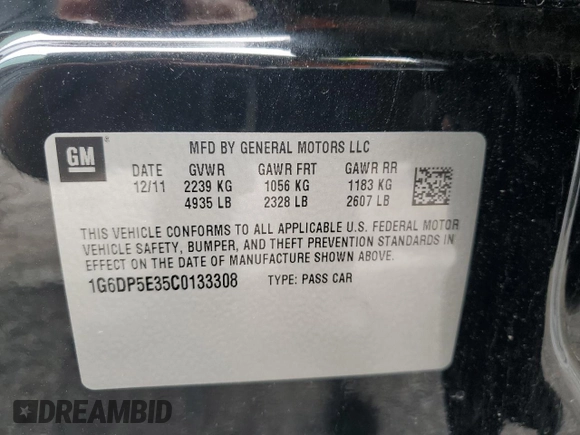 2012 Cadillac CTS Premium с VIN 1G6DP5E35C0133308, выставлен на аукционе Copart как лот 47740285 с пробегом 113 713 миль миль и Списание • Salvage title. История ставок и продаж доступна на DreamBid. Изображение 15.