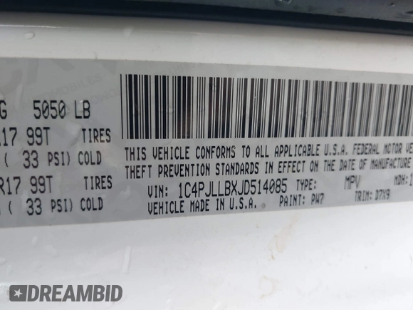 2018 Jeep Cherokee Latitude Plus with VIN 1C4PJLLBXJD514085, listed as a IAAI auction lot 40934899 with 153,619 mi miles. Bid and sale history available at carsss.com. Image 9.
