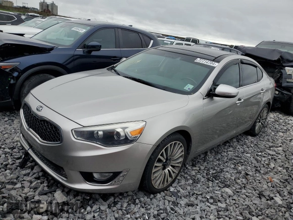 2015 Kia Cadenza Premium with VIN KNALN4D70F5170753, listed as a Copart auction lot 77714704 with 90,799 mi miles and Salvage Title. Bid and sale history available at carsss.com. Image 1.
