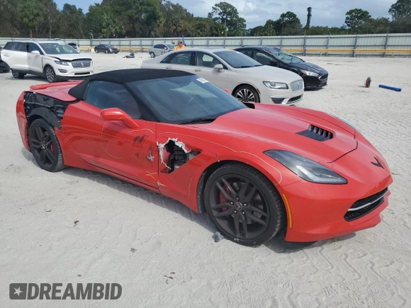 2015 Chevrolet Corvette Z51 2LT with VIN 1G1YK3D75F5106731, listed as a Copart auction lot 74700174 with 44,755 mi miles and Salvage Title. Bid and sale history available at carsss.com. Image 4.