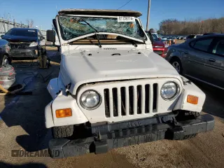 2002 Jeep Wrangler Sahara with VIN 1J4FA59S42P707938, listed as a Copart auction lot 81139774 with 168,338 mi miles and Salvage Title. Bid and sale history available at carsss.com. Image 5.