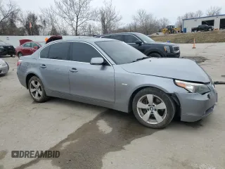 2007 BMW 5 Series 530xi with VIN WBANF73567CU26463, listed as a Copart auction lot 47670845 with 168,965 mi miles and Salvage Title. Bid and sale history available at carsss.com. Image 4.