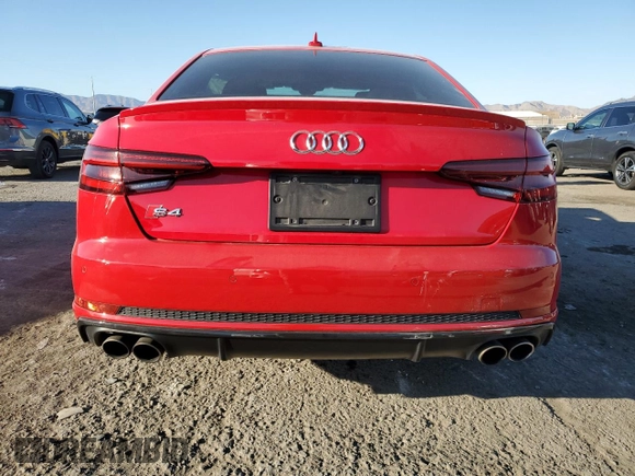 2018 Audi S4 Premium Plus with VIN WAUB4AF45JA164320, listed as a Copart auction lot 74092004 with 40,680 mi miles and Salvage Title. Bid and sale history available at carsss.com. Image 6.