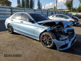 2018 Mercedes-Benz C 43 AMG with VIN 55SWF6EB5JU251989, listed as a Copart auction lot 44369745 with 94,389 mi miles and Salvage Title. Bid and sale history available at carsss.com. Image 4.