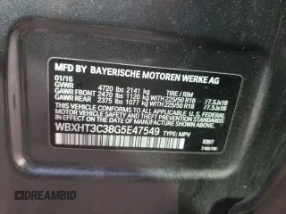 2016 BMW X1 xDrive28i with VIN WBXHT3C38G5E47549, listed as a Copart auction lot 66426132 with 72,207 mi miles. Bid and sale history available at carsss.com. Image 10.
