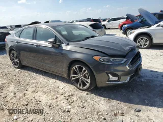 2019 Ford Fusion Titanium with VIN 3FA6P0D98KR141499, listed as a Copart auction lot 49250385 with 0 mi miles and Clean Title. Bid and sale history available at carsss.com. Image 4.