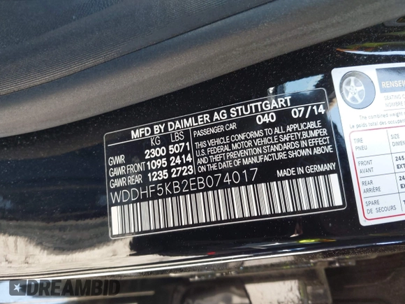 2014 Mercedes-Benz E 350 Sport with VIN WDDHF5KB2EB074017, listed as a IAAI auction lot 42006651 with 44,135 mi miles and . Bid and sale history available at carsss.com. Image 9.