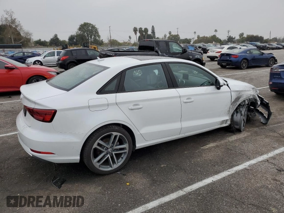 2018 Audi A3 Sedan Premium with VIN WAUAUGFF8J1092397, listed as a Copart auction lot 44392573 with 20,309 mi miles. Bid and sale history available at carsss.com. Image 3.
