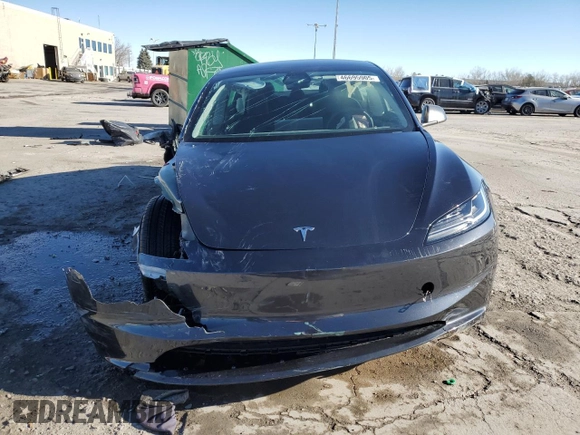 2025 Tesla Model 3 Long Range with VIN 5YJ3E1EA2SF932453, listed as a Copart auction lot 46695905 with 1,673 mi miles and Salvage Title. Bid and sale history available at carsss.com. Image 5.