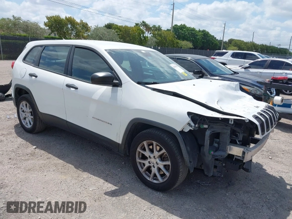 2015 Jeep Cherokee Sport with VIN 1C4PJLAB2FW566132, listed as a IAAI auction lot 42103012 with 138,016 mi miles. Bid and sale history available at carsss.com. Image 1.