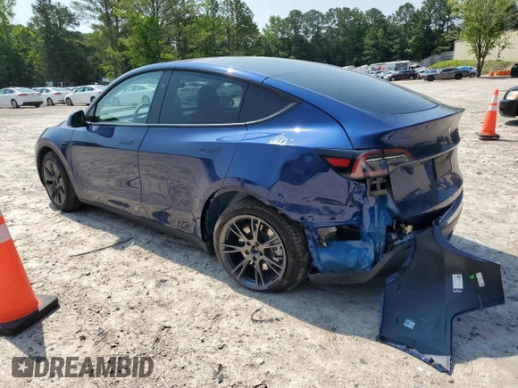 2024 Tesla Model Y Long Range with VIN 7SAYGAEE6RF202481, listed as a Copart auction lot 59208165 with 15,346 mi miles and Salvage title. Bid and sale history available at DreamBid. Image 2.