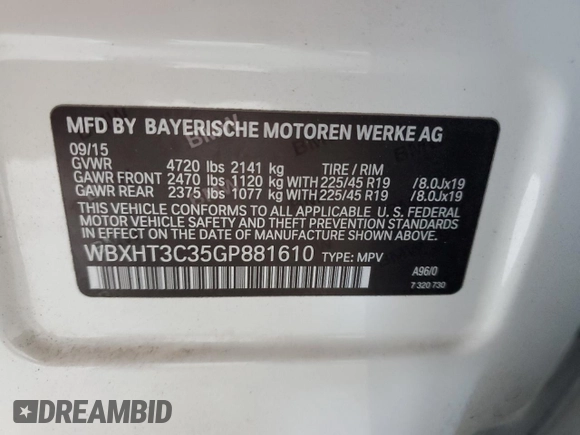 2016 BMW X1 xDrive28i z VIN WBXHT3C35GP881610, wystawiony jako Copart lot #57690625 z przebiegiem 189 579 mil mil oraz Czysty tytuł • Clean title. Historia ofert i sprzedaży dostępna na DreamBid. Obrazek 12.