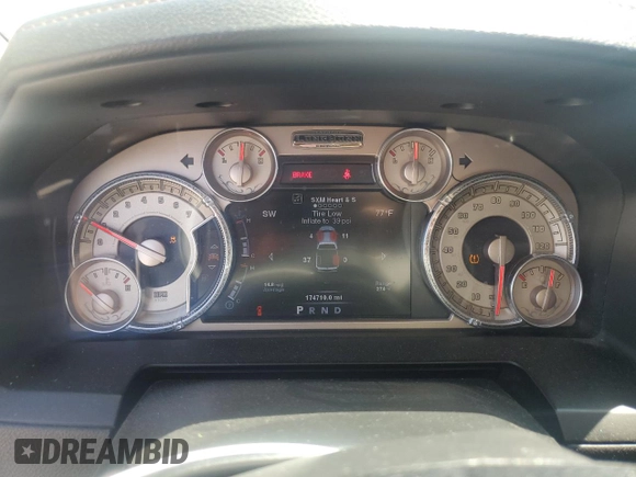 2014 Ram 1500 Longhorn with VIN 1C6RR6PT0ES480804, listed as a Copart auction lot 61439475 with 174,710 mi miles and Salvage title. Bid and sale history available at DreamBid. Image 9.
