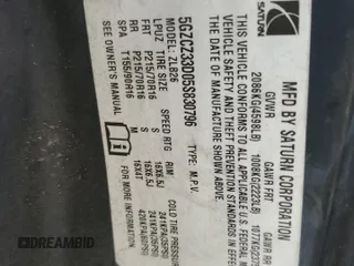 2005 Saturn VUE z VIN 5GZCZ33D05S830796, wystawiony jako Copart lot #57274155 z przebiegiem 150 894 mil mil oraz Szkoda całkowita • Salvage title. Historia ofert i sprzedaży dostępna na DreamBid. Obrazek 13.