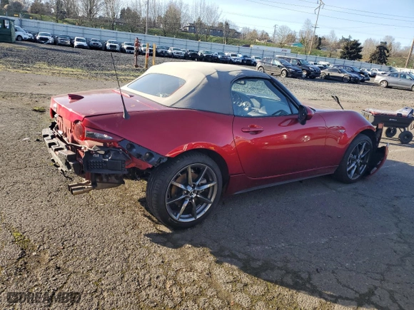 2020 Mazda MX-5 Miata Grand Touring with VIN JM1NDAD77L0410693, listed as a Copart auction lot 89218145 with NaN miles and Salvage Title. Bid and sale history available at carsss.com. Image 3.