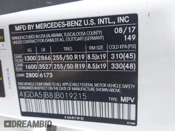 2018 Mercedes-Benz GLE 350 z VIN 4JGDA5JB8JB019215, wystawiony jako IAAI lot #42121309 z przebiegiem 52 211 mil mil oraz . Historia ofert i sprzedaży dostępna na DreamBid. Obrazek 9.
