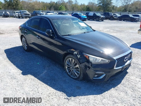 2021 Infiniti Q50 3.0t LUXE with VIN JN1EV7BP2MM707788, listed as a IAAI auction lot 41839281 with 125,173 mi miles. Bid and sale history available at carsss.com. Image 1.