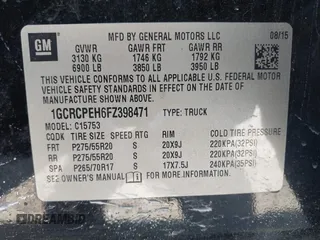 2015 Chevrolet Silverado 1500 LS with VIN 1GCRCPEH6FZ398471, listed as a IAAI auction lot 42015821 with 126,679 mi miles and . Bid and sale history available at DreamBid. Image 9.