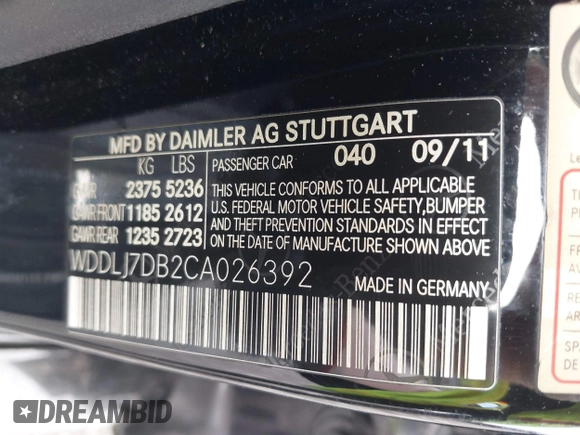 2012 Mercedes-Benz CLS 550 z VIN WDDLJ7DB2CA026392, wystawiony jako IAAI lot #42288194 z przebiegiem 141 413 mil mil oraz . Historia ofert i sprzedaży dostępna na DreamBid. Obrazek 9.