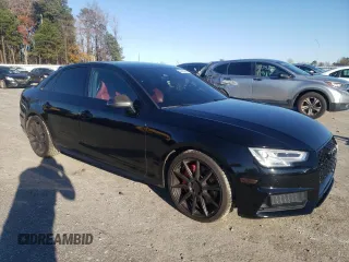 2018 Audi S4 Premium Plus with VIN WAUB4AF41JA097036, listed as a Copart auction lot 84469644 with 68,468 mi miles and Salvage Title. Bid and sale history available at carsss.com. Image 4.