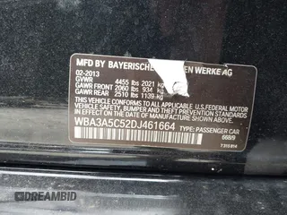 2013 BMW 3 Series 328i z VIN WBA3A5C52DJ461664, wystawiony jako IAAI lot #42182365 z przebiegiem 125 195 mil mil oraz . Historia ofert i sprzedaży dostępna na DreamBid. Obrazek 9.