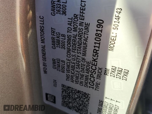2024 Chevrolet Colorado 2WD LT z VIN 1GCPSCEK5R1108190, wystawiony jako Copart lot #45334365 z przebiegiem 34 068 mil mil oraz Szkoda całkowita • Salvage title. Historia ofert i sprzedaży dostępna na DreamBid. Obrazek 14.
