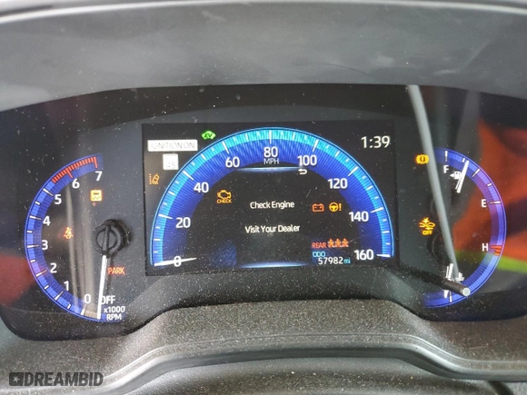 2020 Toyota Corolla Hybrid LE with VIN JTDEBRBE8LJ000680, listed as a Copart auction lot 52018565 with 57,982 mi miles and Salvage Title. Bid and sale history available at carsss.com. Image 9.