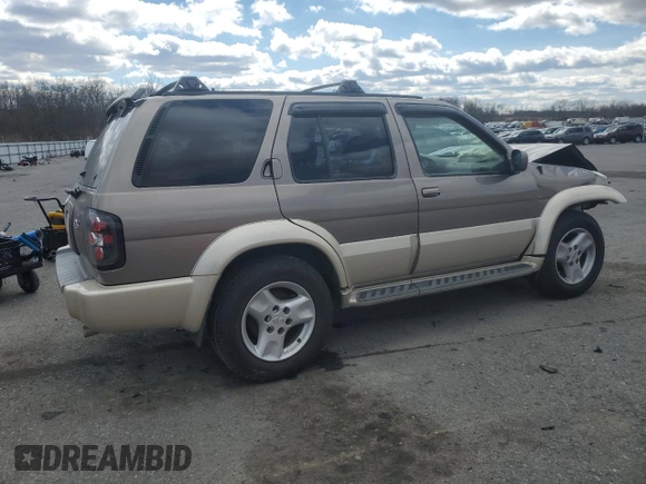 2001 Infiniti QX4 Luxury z VIN JNRDR07Y41W108932, wystawiony jako Copart lot #47440085 z przebiegiem 131 045 mil mil oraz Szkoda całkowita • Salvage title. Historia ofert i sprzedaży dostępna na DreamBid. Obrazek 3.