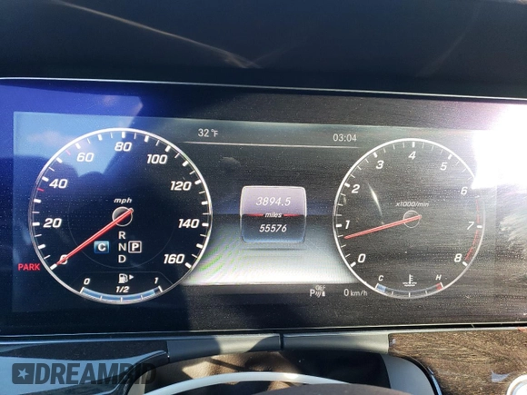 2018 Mercedes-Benz E-Class E 400 with VIN WDD1K6GB0JF038955, listed as a Copart auction lot 87763285 with 55,576 mi miles and Salvage Title. Bid and sale history available at carsss.com. Image 9.