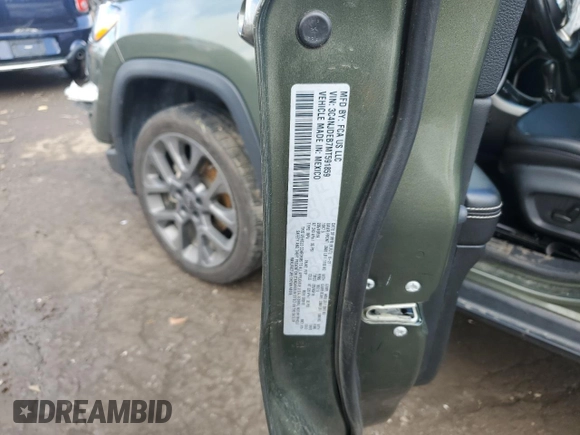 2021 Jeep Compass 80th Anniversary с VIN 3C4NJDEB7MT591859, выставлен на аукционе Copart как лот 55968415 с пробегом 78 015 миль миль и Списание • Salvage title. История ставок и продаж доступна на DreamBid. Изображение 12.