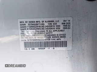 2014 Acura MDX Tech Pkg with VIN 5FRYD4H45EB046128, listed as a IAAI auction lot 41630908 with 116,268 mi miles. Bid and sale history available at carsss.com. Image 9.