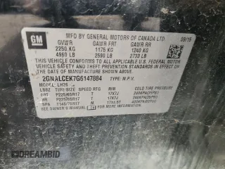 2016 Chevrolet Equinox LT with VIN 2GNALCEK7G6147884, listed as a Copart auction lot 52545355 with 137,435 mi miles and Salvage Title. Bid and sale history available at DreamBid. Image 13.