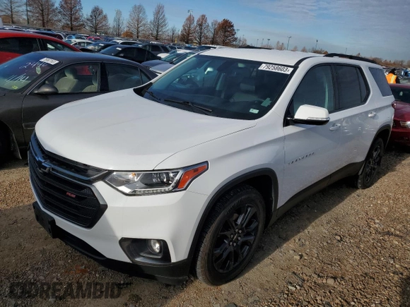 2019 Chevrolet Traverse RS z VIN 1GNERJKWXKJ321938, wystawiony jako Copart lot #79258603 z przebiegiem 90 545 mil mil oraz Szkoda całkowita • Salvage title. Historia ofert i sprzedaży dostępna na DreamBid. Obrazek 1.