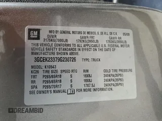 2009 Chevrolet Silverado 1500 LT with VIN 3GCEK23379G230726, listed as a Copart auction lot 50151605 with 203,726 mi miles and Salvage Title. Bid and sale history available at DreamBid. Image 12.